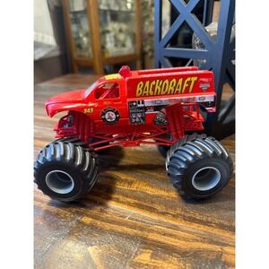 Monster Jam Backdraft Fire Truck Hot Wheels Monster Truck Toy Red 343  1:24